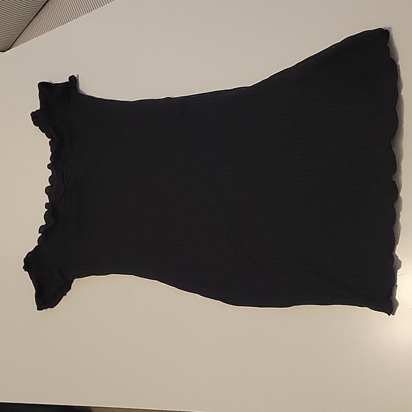 Ribbed Knit Black Mini Dress - Picture 1 of 2